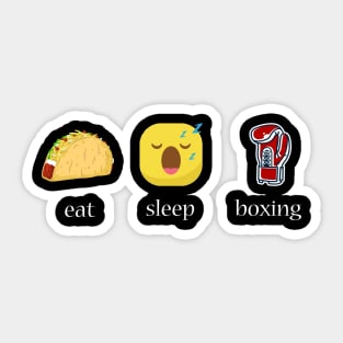 Eat sleep boxing repeat emoji emoticons graphic Sticker